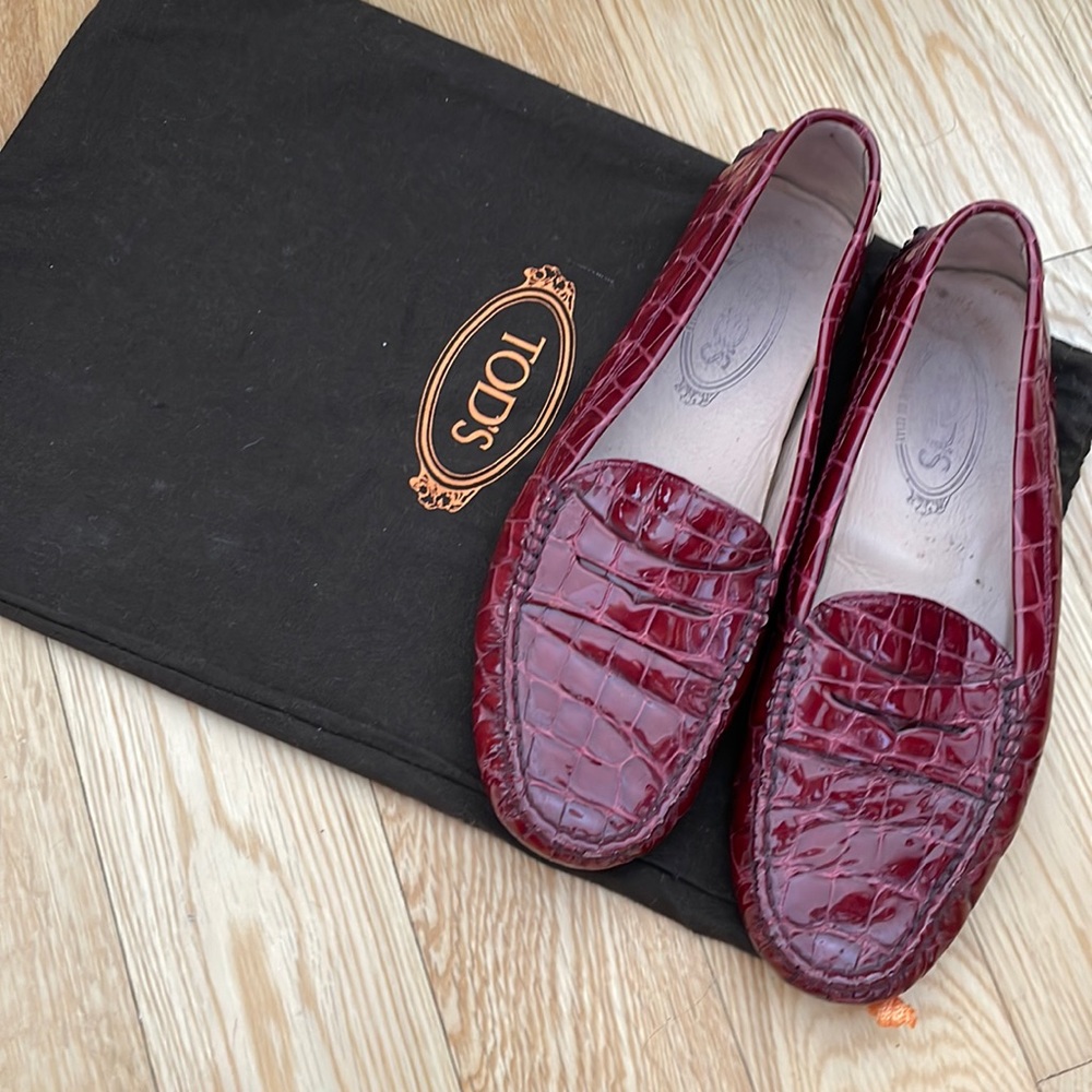 Crocodile burgundy tods